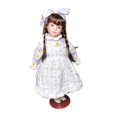 thumbnail image 3 of Muñeca de porcelana Adorno de mesa Regalo de cumpleaños Figura decorativa Escultura para Púrpura, 3 of 9