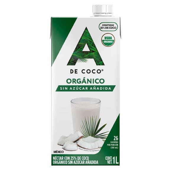 Néctar de coco A de Coco orgánico sin azucar 1 l