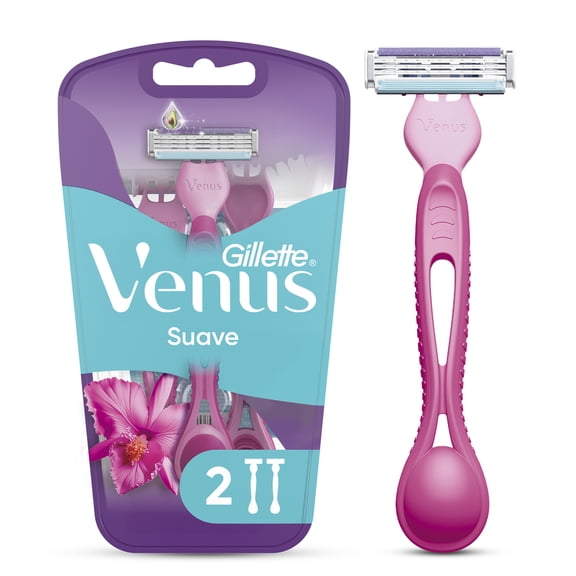 Rastrillo para Mujer Gillette Venus Suave con 3 Hojas para Depilar 2 pzas