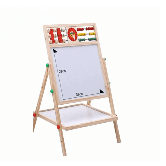 Pizarra Infantil de Doble Cara y Ajustable de Madera Modelo Beige