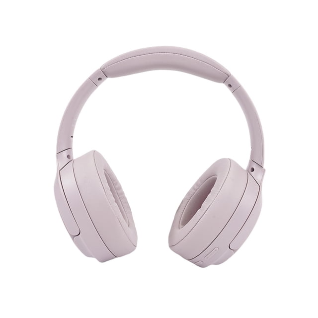 audífonos on ear stf one plus lila diadema acolchada y copas ovaladas moradas en vista frontal; superficie mate texturizada, almohadillas suaves, botones en la copa derecha y puerto auxiliar 3.5 mm; según especificaciones incluyen ANC y Bluetooth 5.3, adecuados también para viajes por su larga autonomía.