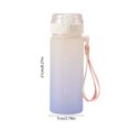 thumbnail image 3 of Botella de agua deportiva de gran gradiente 600ml/800ml | Plástico de PC a prueba de fugas | Tapa abatible de un botón, correa de transporte | Vaso portátil recto para hombres y mujeres | Blanco, 3 of 6
