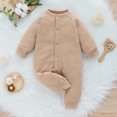 thumbnail image 2 of Ropa Para Niñas Pequeñas, Conjunto De Mono Para Niños Pequeños, Otoño Invierno, Forro Polar De Manga Larga Para Mantener El Calor, Mono Caqui Odeerbi  LM103-1834, 2 of 8