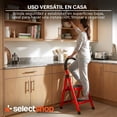 thumbnail image 4 of Escalera De Tijera Escalera Tubular Escalera Plegable Hecha de Acero Inoxidable Escalones Y Patas Antideslizantes Altura (2 Escalones Roja), 4 of 7