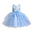 thumbnail image 1 of Vestido Para Niñas, Ropa Para Niñas Pequeñas, Vestido De Princesa Sin Mangas De Encaje Para Niños Pequeños, Vestido De Fiesta De Tul, Ropa De Cosplay Azul Odeerbi LM103-1267, 1 of 9