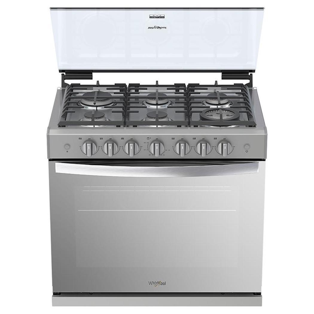 Estufa de gas de 80 cm (31 pulgadas) Whirlpool WER3100D para empotrar en acero inoxidable