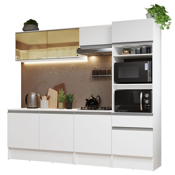 Cocina Integral MADESA Diamante 240 cm Blanco