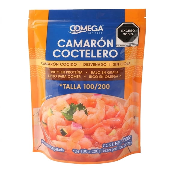 Camarón Coctelero OOMEGA Cocido Talla 100-200 500 g