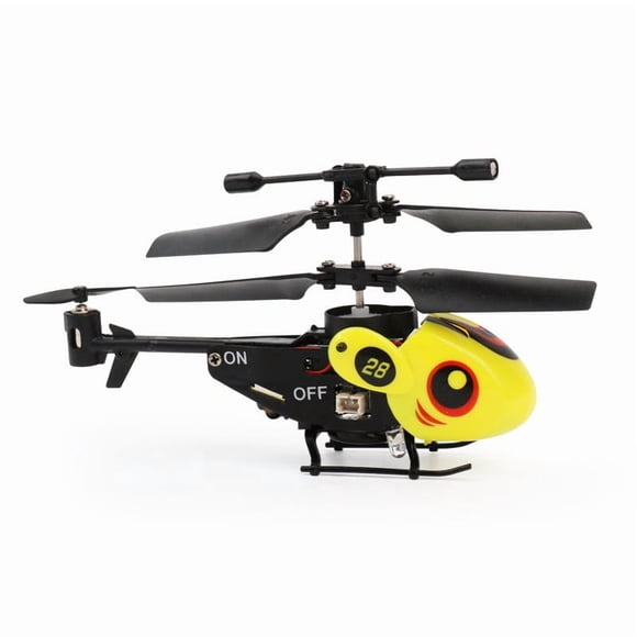 Funtogether Juguetes Mini Helicóptero RC, Helicóptero de Control Remoto de 2 Canales para Principiantes, Microavión Interior Fácil de Volar con Luces LED