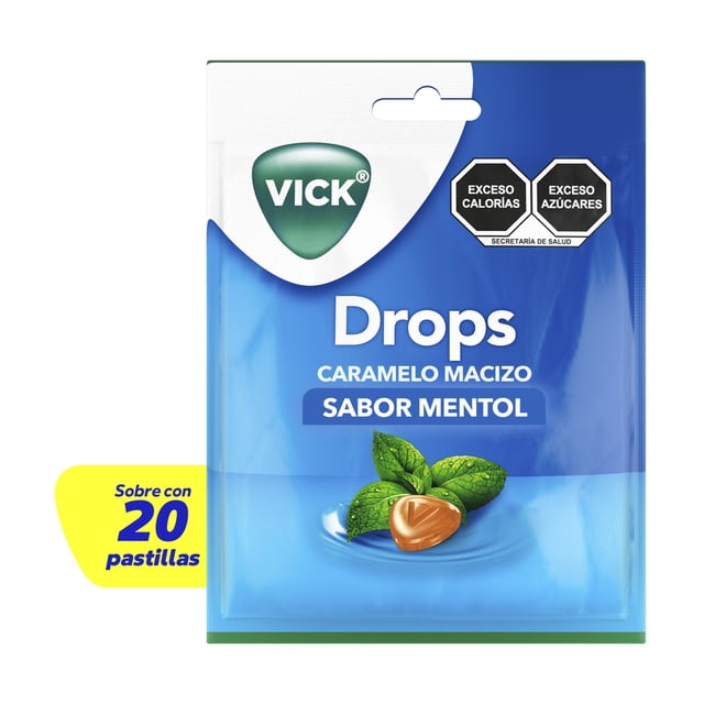 Vick Drops Refresca tu garganta pastillas de mentol 20 unidades