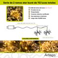 thumbnail image 4 of Luces serie 112 led star burst Artego con 2 ramos de 40cm de diámetro unidos de 56 leds ALPHA Decoración Navidad eventos bodas LED christmas string lights waterproof 8 modos uso temporizador, 4 of 7