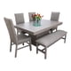 thumbnail image 1 of Comedor 4 sillas y 1 Banca con Mesa Rectangular Gris Camacho, 1 of 3
