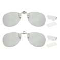 thumbnail image 1 of Uxcell 2 sets de gafas 3D con clip polarizadas, marcos de gafas 3D circulares pasivos con estuche de vidrio y paño para gafas para películas RealD, teatro, juegos y TV (clip de metal mejorado), 1 of 7