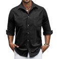 thumbnail image 1 of pstuiky Camisas casuales de manga larga para hombre, Cárdigan con capucha y manga larga para hombre, informal, de color liso, con bolsillos dobles y cremallera Tops casuales para hombres xxl, 1 of 7