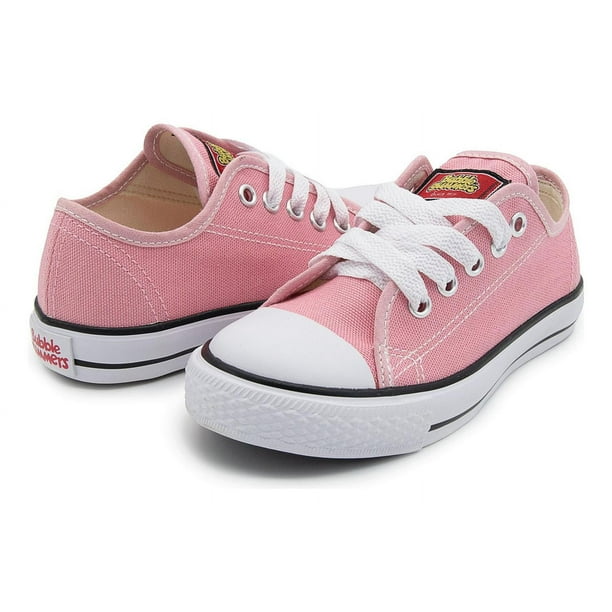 Tenis Bubble Gummers Harry Blanco 12-21 Choclo Lona Agujeta Rosa 16