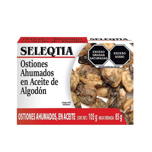 Ostiones Seleqtia ahumados en aceite de algodón 105 g