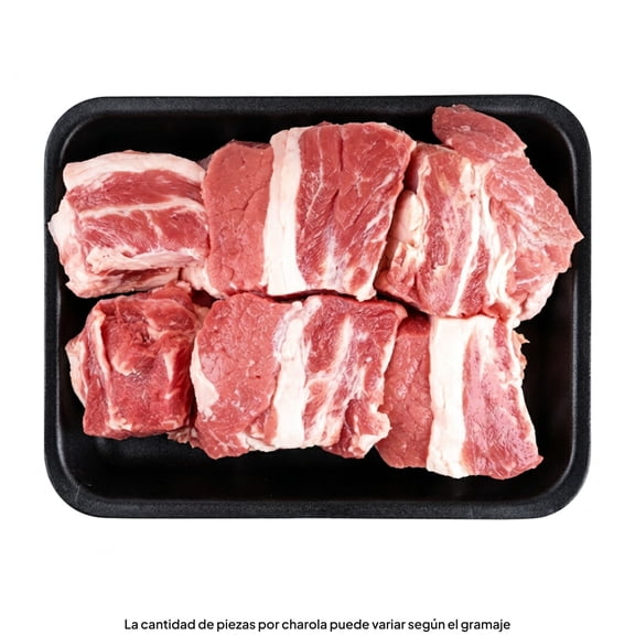 Costilla Cargada de Res para Cocer por kg Peso Aprox por Charola 900 a 1000 g