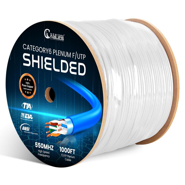 Red Plenum Cable Ethernet Cat6 Plenum 1000FT NYC-670 Blanco | Walmart en línea