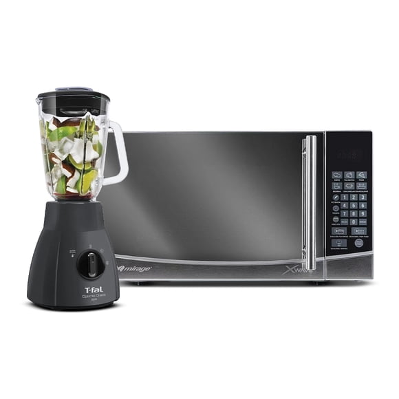 Combo de Microondas Mirage de 0.7 Pies³ MWD020E Silver + Licuadora T-fal Power Mix LN2788X0 550 W