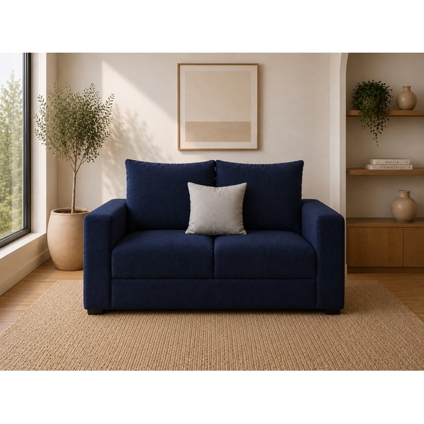 Love seat El Bazar Store Miami Lino Azul marino 2 plazas, Modular, Moderno, Sala