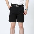 thumbnail image 4 of Pantalones Cortos Para Hombre, Pantalones Cortos Negros Clásicos De Algodón Sueltos De Cintura Alta Con Bolsillos, Para Verano, 4 of 7