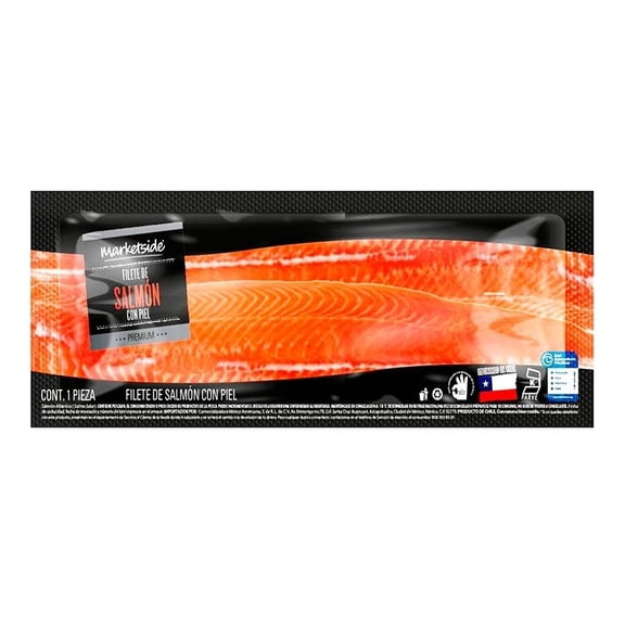 Lonja completa de salmón con piel Marketside por kg congelado