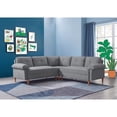 thumbnail image 1 of Sala Esquinera de Velvet Gris Claro Makora Modelo Elton, 1 of 7
