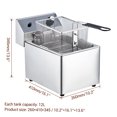 thumbnail image 4 of 6/10/12L Commercial Electric Profundo Fryer w/Basket & Lid Countertop Stainless Steel Profundo Fryer para Grande Tank French Fries Onion Rings, 4 of 6