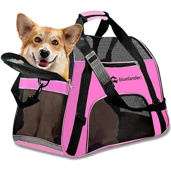 Transportadora Para Mascotas Bluelander Pegable Color Rosa