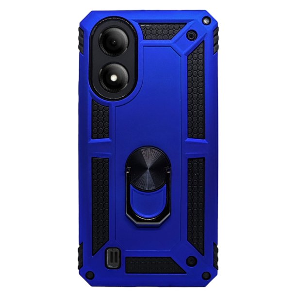 Funda Uso Rudo Cely Vesmir con Anillo Magnético Para ZTE A33s Azul Rey Más 2 Micas de cristal