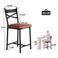 thumbnail image 2 of Yeshouse Taburede barra de altura conjunto de 2/4, silla de comedor de imitación de cuero con respaldo y cojín grueso para la isla de la cocina, barra de mostrador, 2 of 7