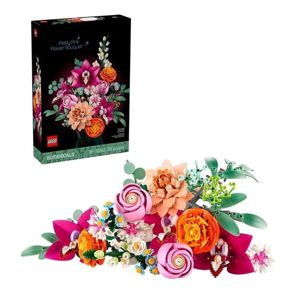 Set de Bloques de Construcción tipo rompecabezas LEGO Botanicals Ramo de Flores Fantasía en Rosa 10342