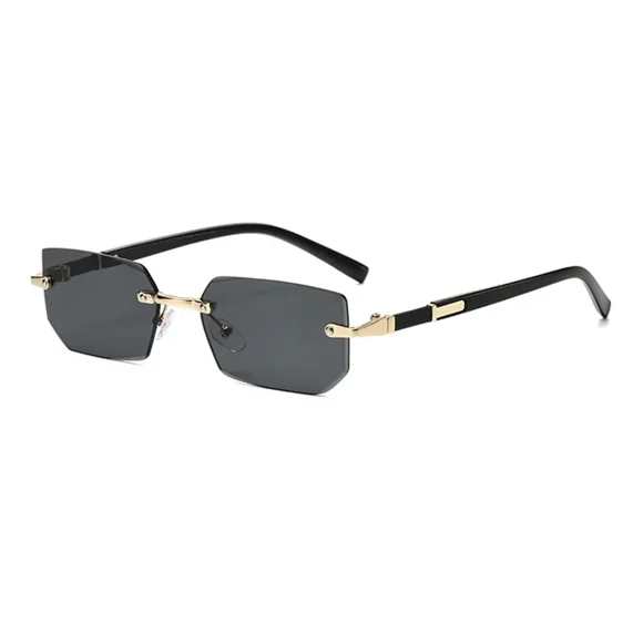 Typpkmm Rimless Cut Edge Rectangle Sunglasses Unisex Frameless Eyewear Designer Fashion Vintage Square Shade Y2k Sun Glasses Goggles