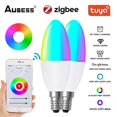 thumbnail image 2 of Tuya E14 LED Bulb Smart Zigbee/Wifi Light Candle Bulbs RGBCW 5W Dimmable, 2 of 5