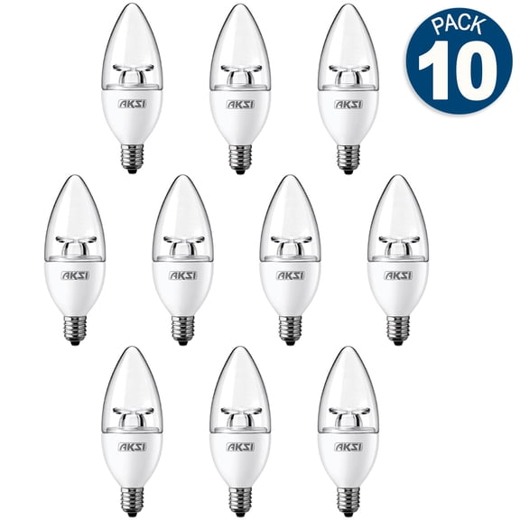 Pack 10 Focos Vela LED Aksi 4W Luz Cálida Base E12