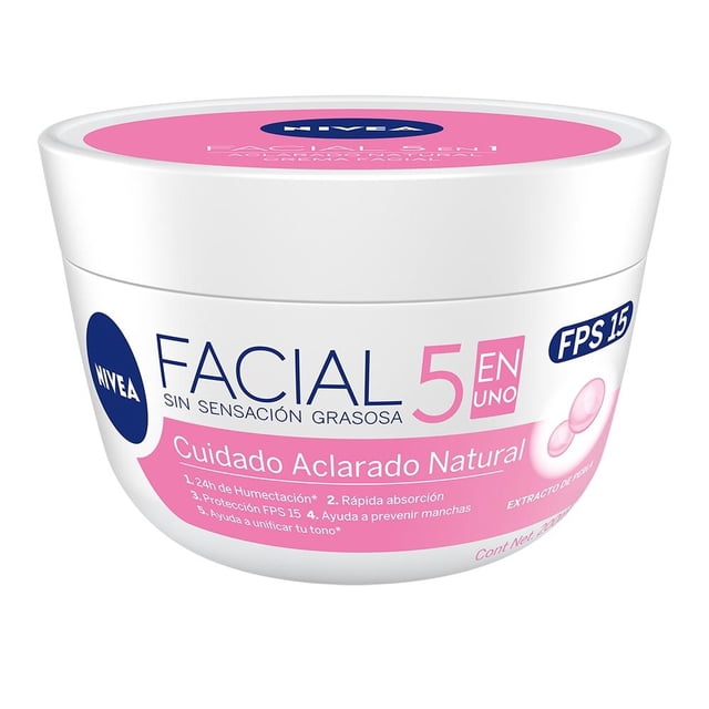 Crema facial NIVEA Cuidado Facial 5en1 aclarado natural 200 ml