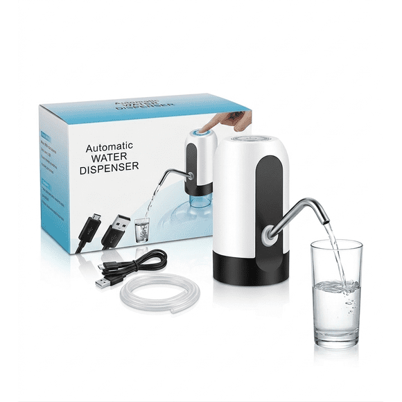 Dispensador de Agua Automatico Recargable Usb para Garrafon Universal, Bomba de Agua con Prensa Manual Oficina y Hogar