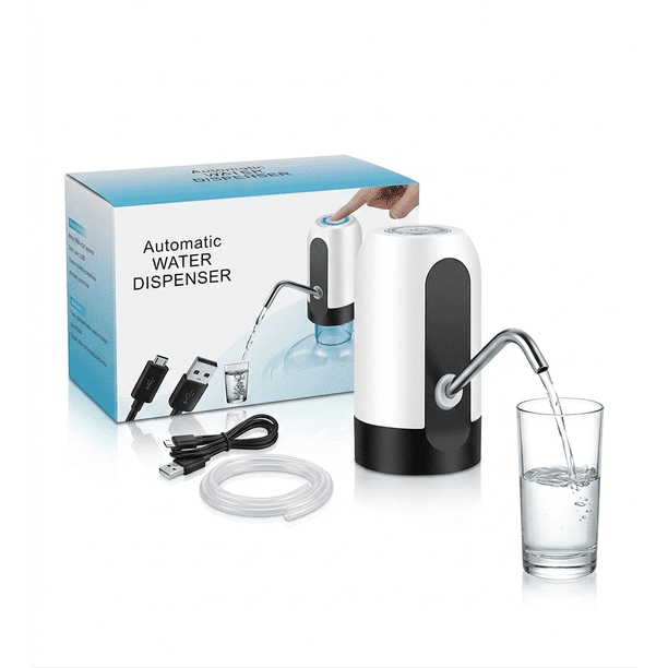 Dispensador de Agua Automatico Recargable Usb para Garrafon Universal, Bomba de Agua con Prensa Manual Oficina y Hogar