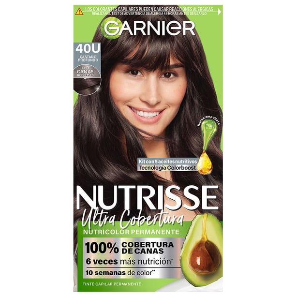 Tinte para cabello Garnier Nutrisse ultra cobertura 40u castaño profundo