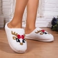 thumbnail image 4 of RKSTN christmas deals Women Christmas Deerlet Slipper Concise Office Stylish Winter Santa Claus Slippers For Girls Women, 4 of 8