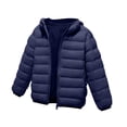 thumbnail image 2 of Chaqueta de plumas con capucha para niños y niñas, ligera, cálida, acolchada, de nailon, abrigo de invierno, color negro, 1 unidad, de 4 a 10 años., 2 of 3