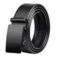 thumbnail image 4 of Cinturón de hebilla automática de cuero sintético negro ajustable para hombre. Estilo C, 4 of 9
