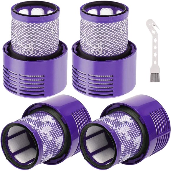 4 Filtros V10 de Repuesto para Piezas Compatibles con la Serie Dyson V10 Ciclónica, Ciclón V10 Absoluta, Ciclón V10 Animal, V10 Total Clean, SV12, Refuerzo N.o de Pieza. 969082-01