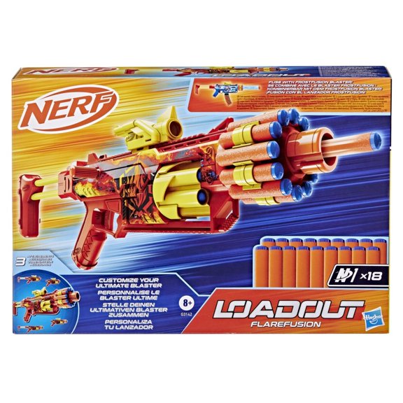 Lanzador Hasbro Nerf Loadout FlareFusion 18 Dardos
