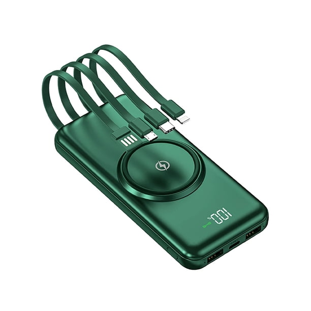 Power Bank Kimhi 20000 mAh Batería Portátil para Celular Carga Rápida con 4 Cables Pantalla