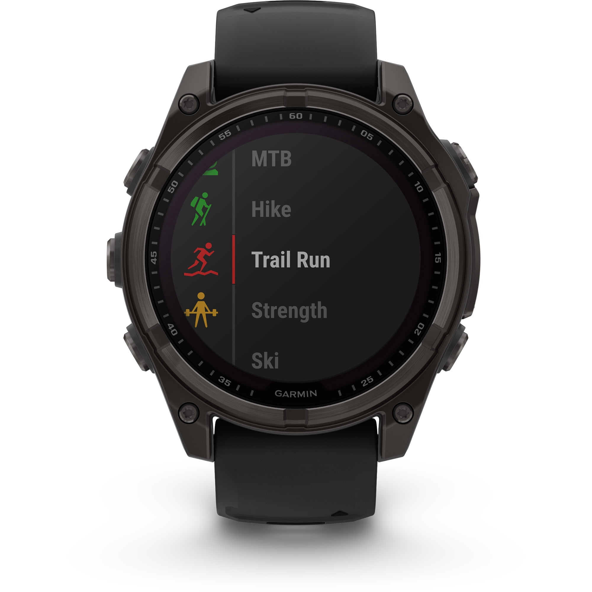 Garmin, monitor deportivo, fenix 8, 47mm, Sapphire Solar, Carbon Gray