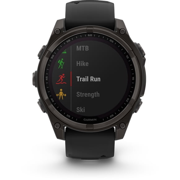 Garmin, monitor deportivo, fenix 8, 47mm, Sapphire Solar, Carbon Gray