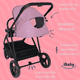 thumbnail image 4 of System travel carriola Sicilia + portabebé plagado compacto telas premium rosa, 4 of 9