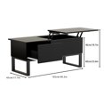 thumbnail image 2 of Mesa Centro Elevable Negra Industrial con Cajón y Compartimento Oculto, Tablero Melamina para Laptop y Almacenamiento, 2 of 9