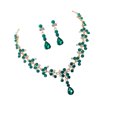 thumbnail image 2 of 1 juego de collar y pendientes de moda, joyería de diamantes de imitación para novia, accesorios para vestido de novia para mujer (verde), 2 of 7